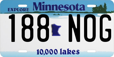 MN license plate 188NOG