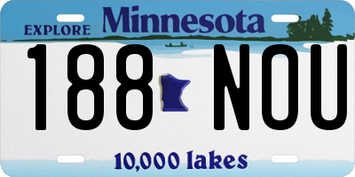 MN license plate 188NOU