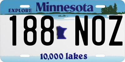 MN license plate 188NOZ