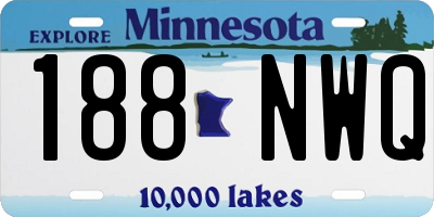 MN license plate 188NWQ