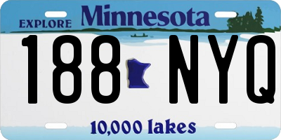 MN license plate 188NYQ