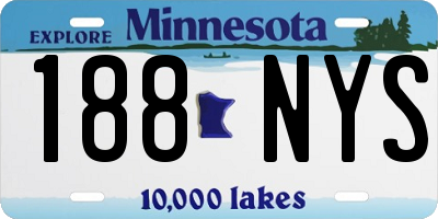 MN license plate 188NYS