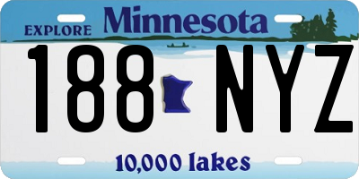 MN license plate 188NYZ