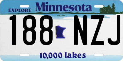 MN license plate 188NZJ