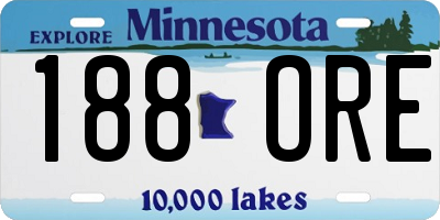 MN license plate 188ORE