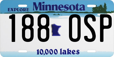 MN license plate 188OSP