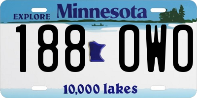 MN license plate 188OWO