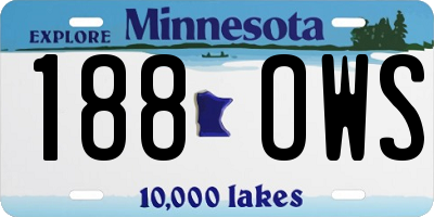 MN license plate 188OWS