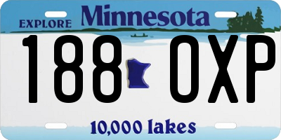 MN license plate 188OXP