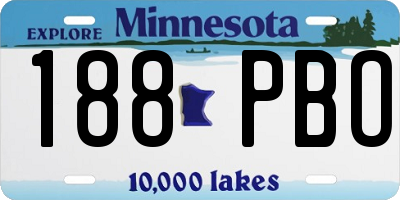 MN license plate 188PBO