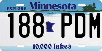 MN license plate 188PDM