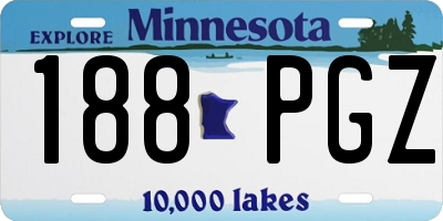 MN license plate 188PGZ