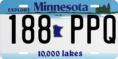 MN license plate 188PPQ