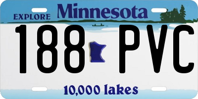MN license plate 188PVC