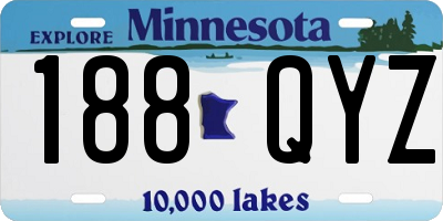 MN license plate 188QYZ