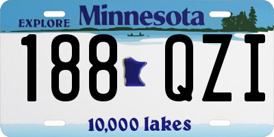 MN license plate 188QZI