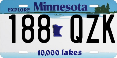 MN license plate 188QZK