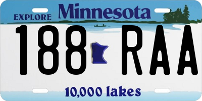 MN license plate 188RAA