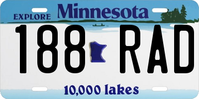 MN license plate 188RAD