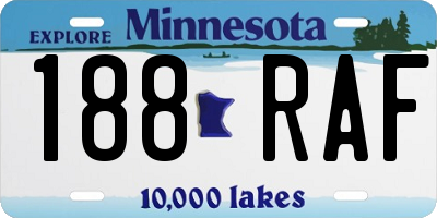 MN license plate 188RAF