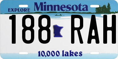 MN license plate 188RAH