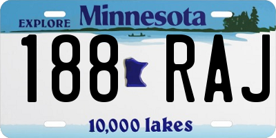 MN license plate 188RAJ