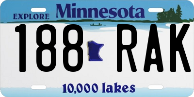 MN license plate 188RAK