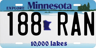 MN license plate 188RAN
