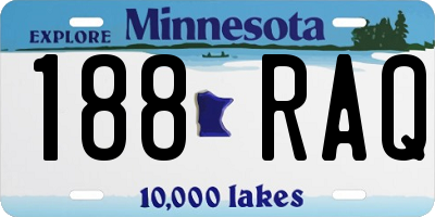 MN license plate 188RAQ
