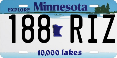 MN license plate 188RIZ