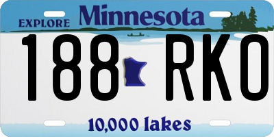 MN license plate 188RKO