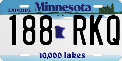 MN license plate 188RKQ