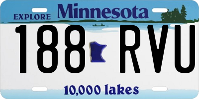 MN license plate 188RVU