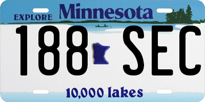 MN license plate 188SEC