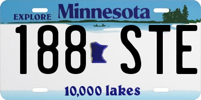 MN license plate 188STE