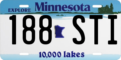 MN license plate 188STI