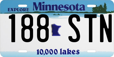 MN license plate 188STN