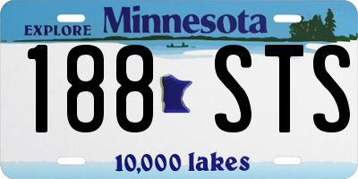 MN license plate 188STS