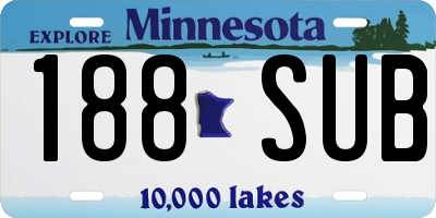 MN license plate 188SUB