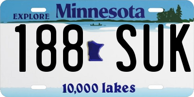 MN license plate 188SUK
