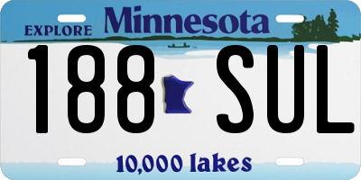 MN license plate 188SUL