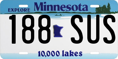 MN license plate 188SUS