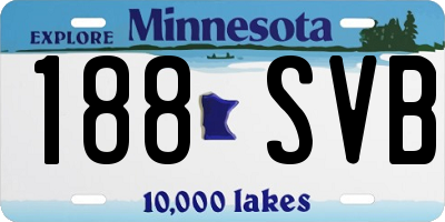 MN license plate 188SVB