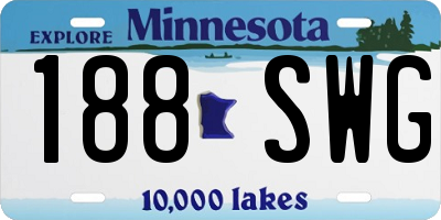 MN license plate 188SWG