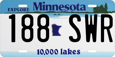 MN license plate 188SWR