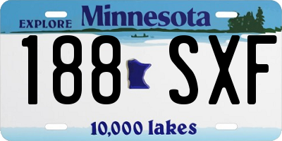 MN license plate 188SXF