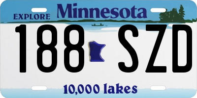 MN license plate 188SZD