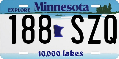 MN license plate 188SZQ