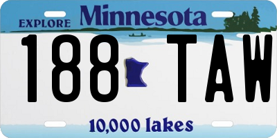 MN license plate 188TAW