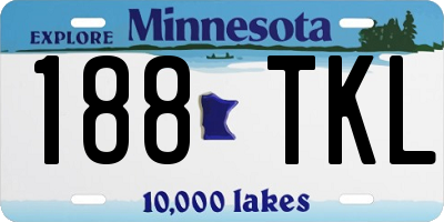 MN license plate 188TKL